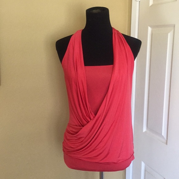 BEBE DOUBLE LAYER DROP NECK RACEBACK PARTY TOP - Picture 5 of 16